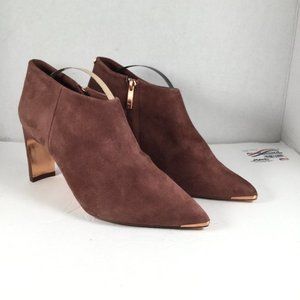 TED BAKER LONDON Leiyla Ankle Bootie Conker Suede Size 10